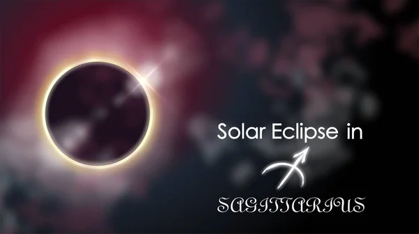 Eclipse Solar Sagitario Eclipse Del Sol Ilustraciones Sobre Tema Astrología — Foto de Stock