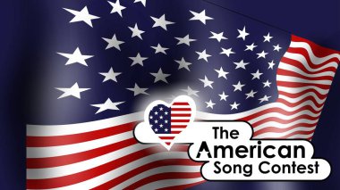 Song contest. American Song Contest 2022. Background with flag of USA.