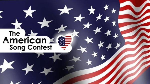 Song Contest Amerikanischer Song Contest 2022 Hintergrund Mit Flagge — Stockfoto