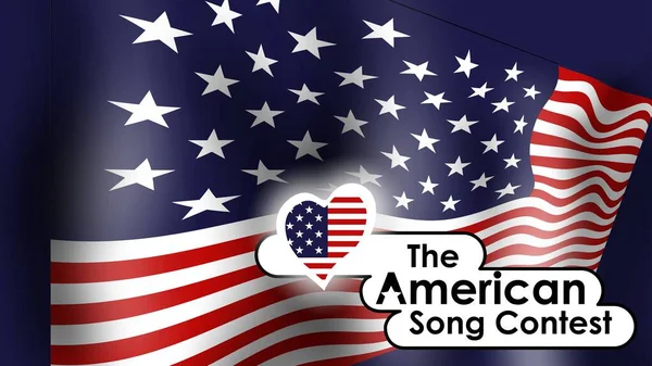 Конкурс Песни Американский Конкурс Песни 2022 Фон Флагом Сша — стоковое фото