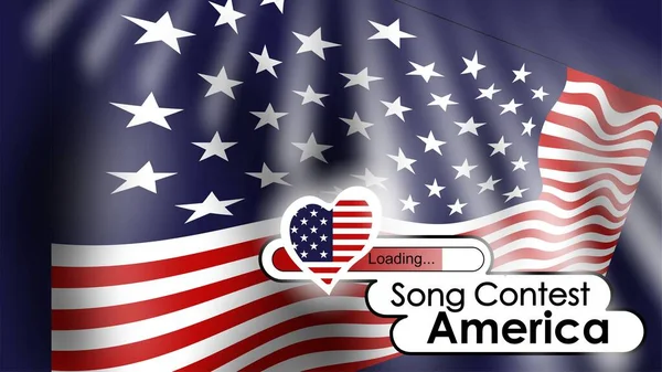American Song Contest 2022 Hintergrund Mit Flagge Der Usa — Stockfoto