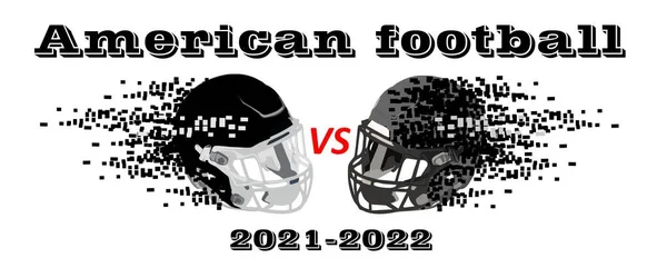 Superbowl 2021 2022 Capacetes Futebol Americano Isolado Sobre Fundo Branco —  Vetores de Stock