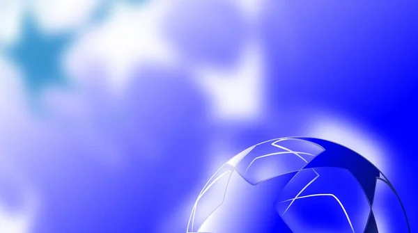 Champions League Blue Gradient Background Soccer Ball Stars Illustration Theme — 스톡 사진