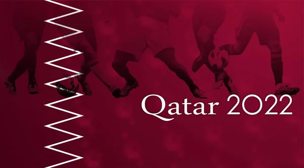 Banner Temaet Verdensmesterskap Qatar 2022 – stockfoto