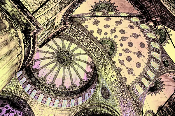 Sultanahmet Camii içinde. Türkiye, Istanbul