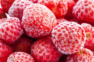 Dondurulmuş çilek yakın çekim