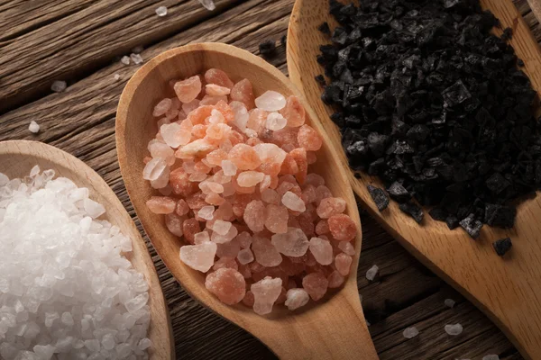 Zbiór różnych rodzajów soli — Zdjęcie stockowe