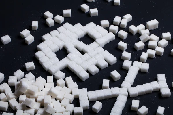 Conceito de açúcar branco não saudável — Fotografia de Stock