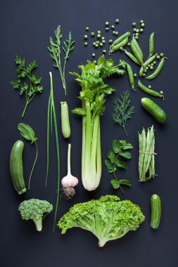 Taze yeşil sebze topluluğu 