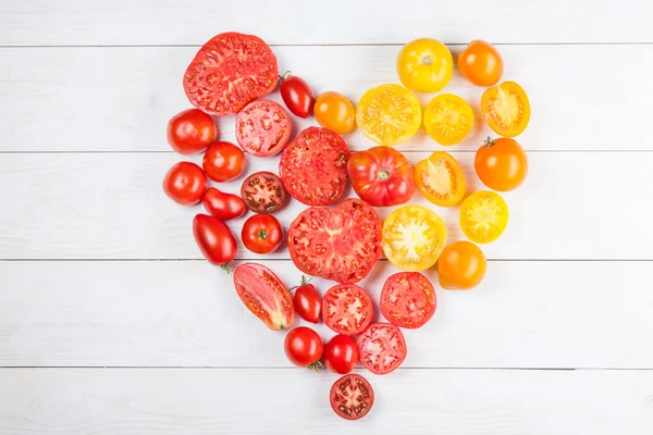 Srdce z rajčat — Stock fotografie