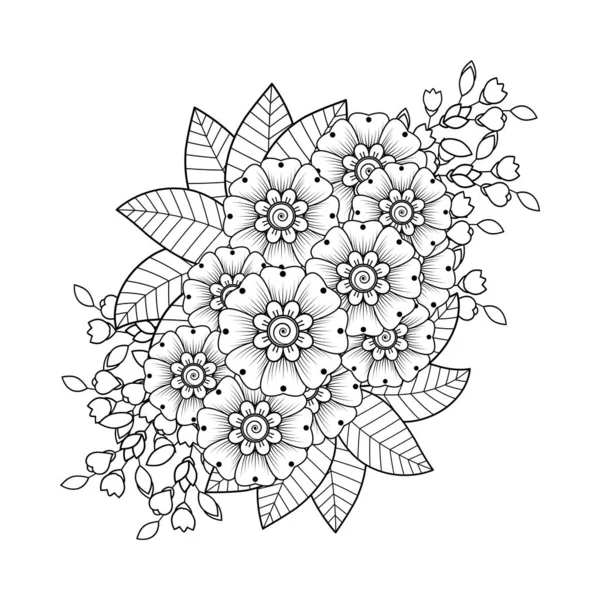 Mehndi Blume Für Henna Mehndi Tätowierung Dekoration Dekorative Ornamente Ethnischen — Stockvektor