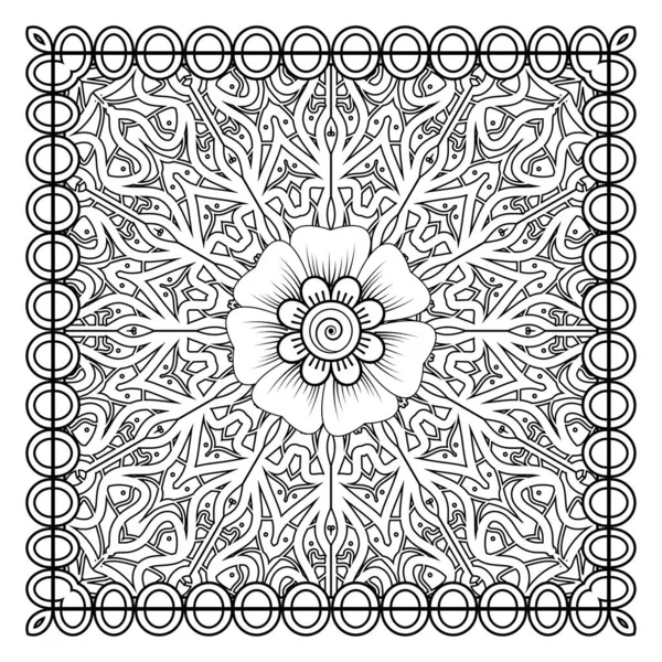 Mehndi Flor Henna Mehndi Tatuaje Decoración Ornamento Decorativo Estilo Étnico — Vector de stock