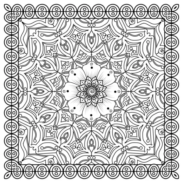 Mehndi Flor Henna Mehndi Tatuaje Decoración Ornamento Decorativo Estilo Étnico — Vector de stock