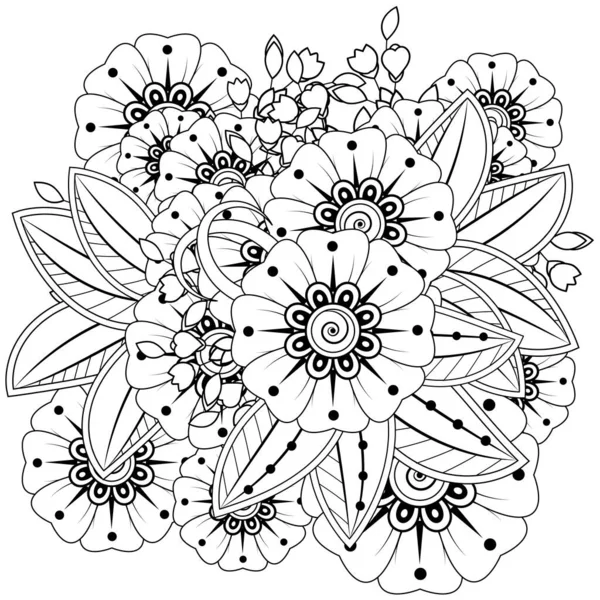 Mehndi Flor Henna Mehndi Tatuaje Decoración Ornamento Decorativo Estilo Étnico — Vector de stock