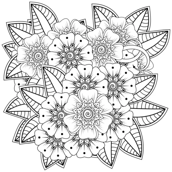 Mehndi Flor Henna Mehndi Tatuaje Decoración Ornamento Decorativo Estilo Étnico — Vector de stock