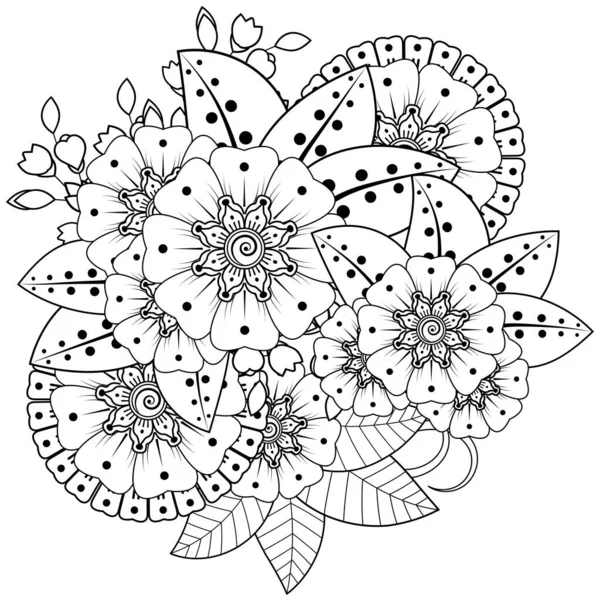 Mehndi Flor Henna Mehndi Tatuaje Decoración Ornamento Decorativo Estilo Étnico — Vector de stock