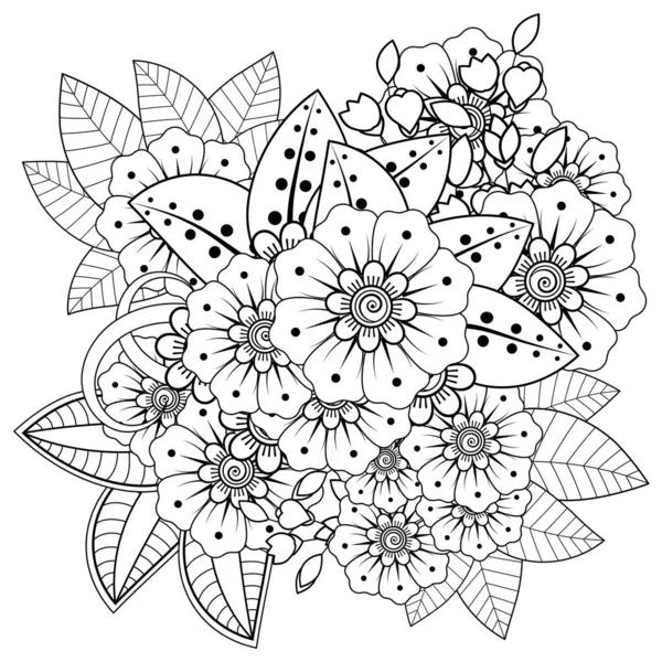 Mehndi Flor Henna Mehndi Tatuaje Decoración Ornamento Decorativo Estilo Étnico — Vector de stock