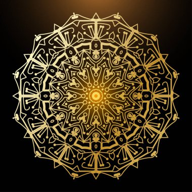 Lüks mandala. Mehndi 'nin kına, mehndi, dövme, dekorasyon çiçeği. Etnik doğu tarzında dekoratif bir süs. Karalama süsü. El çizimi çizimi çizimi. boyama kitabı sayfası.