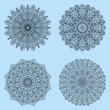 Lüks mandala. Mehndi 'nin kına, mehndi, dövme, dekorasyon çiçeği. Etnik doğu tarzında dekoratif bir süs. Karalama süsü. El çizimi çizimi çizimi. boyama kitabı sayfası.