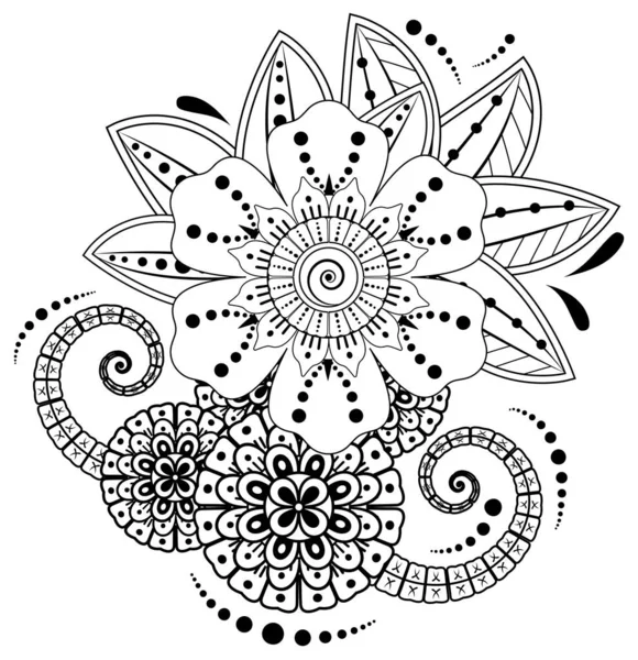 Mehndi Flor Henna Mehndi Tatuaje Decoración Ornamento Decorativo Estilo Étnico — Vector de stock