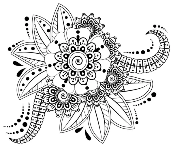 Mehndi Flor Henna Mehndi Tatuaje Decoración Ornamento Decorativo Estilo Étnico — Vector de stock