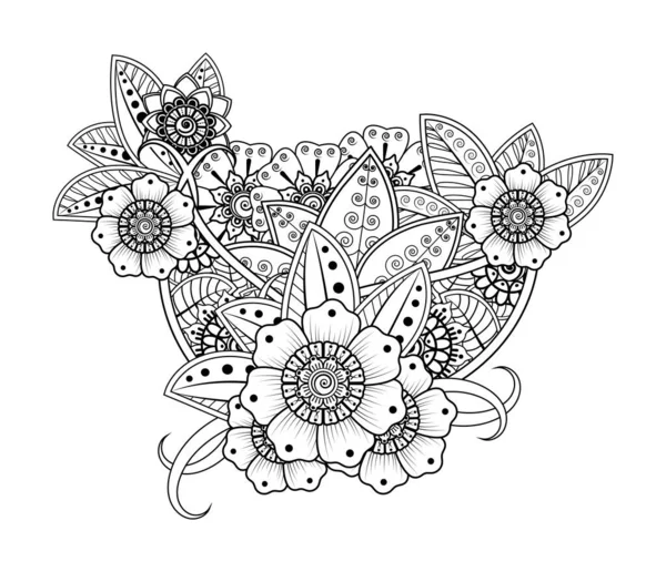 Mehndi Flor Henna Mehndi Tatuaje Decoración Ornamento Decorativo Estilo Étnico — Vector de stock