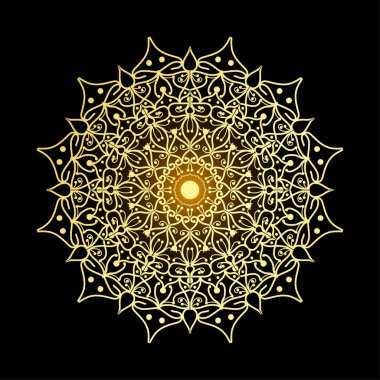 Lüks mandala. Mehndi 'nin kına, mehndi, dövme, dekorasyon çiçeği. Etnik doğu tarzında dekoratif bir süs. Karalama süsü. El çizimi çizimi çizimi. boyama kitabı sayfası.