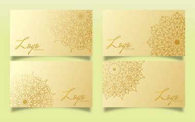 Mandala, mehndi çiçekli lüks kart tasarımı.