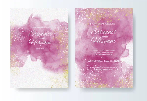 Sulu suluboya güzel bir düğün kartı.