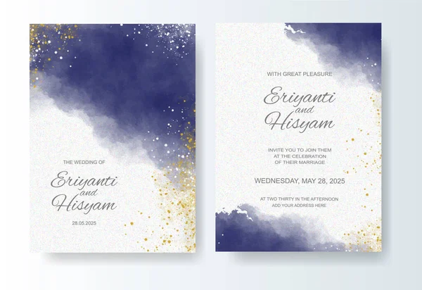 Sulu suluboya güzel bir düğün kartı.