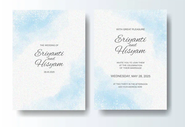 Suluboya düğün davetiyesi. Sulu suluboya güzel bir düğün kartı.