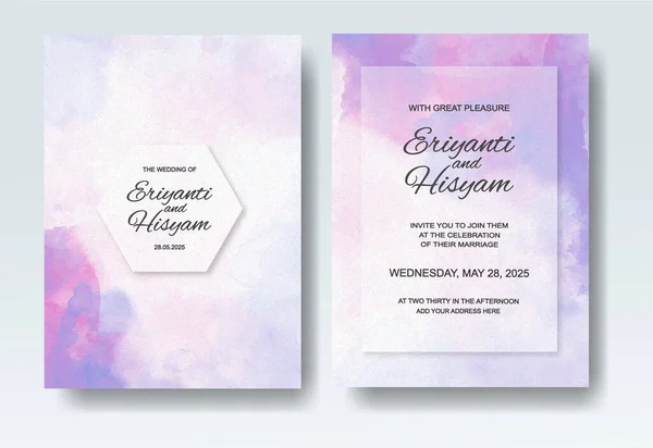 Suluboya düğün davetiyesi. Sulu suluboya güzel bir düğün kartı.