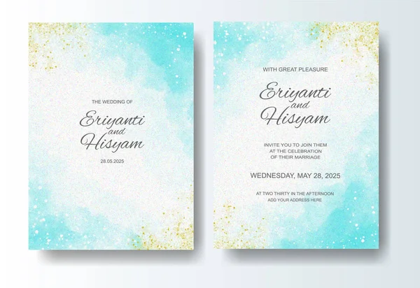 Suluboya düğün davetiyesi. Sulu suluboya güzel bir düğün kartı.