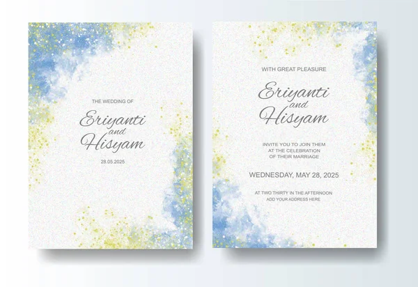 Suluboya düğün davetiyesi. Sulu suluboya güzel bir düğün kartı.