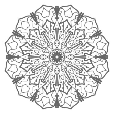 Tek renkli dantel mandala desenli. Amblem lüks güzellik merkezi, kozmetik, mücevher, otel, restoran. Düğün zarif taslak çerçevesi. Vektör çiçekli logo dizaynı. Yuvarlak altın süslü çerçeve. Klasik premium tasarım vektör ögesi.