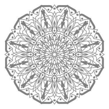 Tek renkli dantel mandala desenli. Amblem lüks güzellik merkezi, kozmetik, mücevher, otel, restoran. Düğün zarif taslak çerçevesi. Vektör çiçekli logo dizaynı. Yuvarlak altın süslü çerçeve. Klasik premium tasarım vektör ögesi.