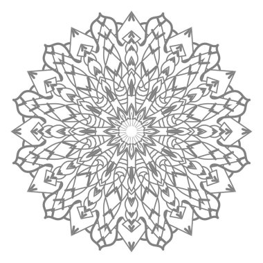 Tek renkli dantel mandala desenli. Amblem lüks güzellik merkezi, kozmetik, mücevher, otel, restoran. Düğün zarif taslak çerçevesi. Vektör çiçekli logo dizaynı. Yuvarlak altın süslü çerçeve. Klasik premium tasarım vektör ögesi.