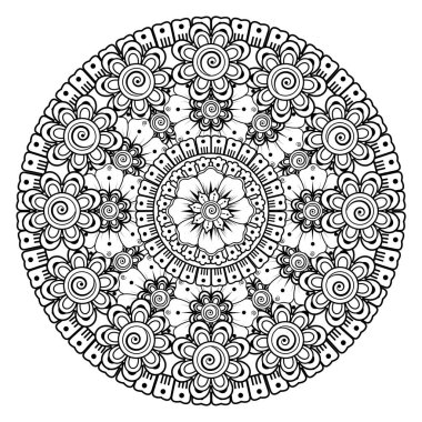 Tek renkli dantel mandala desenli. Amblem lüks güzellik merkezi, kozmetik, mücevher, otel, restoran. Düğün zarif taslak çerçevesi. Vektör çiçekli logo dizaynı. Yuvarlak altın süslü çerçeve. Klasik premium tasarım vektör ögesi.