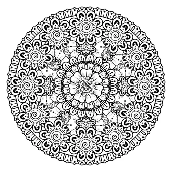 Tek renkli dantel mandala desenli. Amblem lüks güzellik merkezi, kozmetik, mücevher, otel, restoran. Düğün zarif taslak çerçevesi. Vektör çiçekli logo dizaynı. Yuvarlak altın süslü çerçeve. Klasik premium tasarım vektör ögesi.