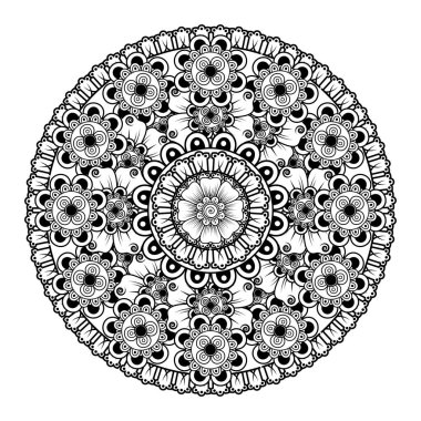 Tek renkli dantel mandala desenli. Amblem lüks güzellik merkezi, kozmetik, mücevher, otel, restoran. Düğün zarif taslak çerçevesi. Vektör çiçekli logo dizaynı. Yuvarlak altın süslü çerçeve. Klasik premium tasarım vektör ögesi.