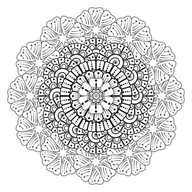 Tek renkli dantel mandala desenli. Amblem lüks güzellik merkezi, kozmetik, mücevher, otel, restoran. Düğün zarif taslak çerçevesi. Vektör çiçekli logo dizaynı. Yuvarlak altın süslü çerçeve. Klasik premium tasarım vektör ögesi.