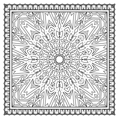 Mehndi 'nin kına, mehndi, dövme, dekorasyon çiçeği. Etnik doğu tarzında dekoratif bir süs. boyama kitabı sayfası.