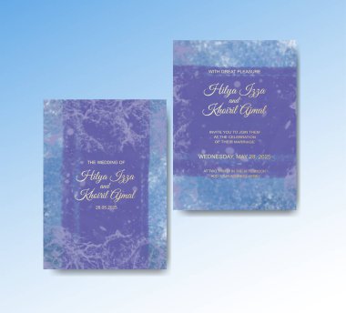 Suluboya düğün davetiyesi. Sulu suluboya güzel bir düğün kartı.