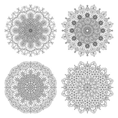 Mehndi çiçeği seti. Etnik doğu tarzında dekoratif bir süs. boyama kitabı sayfası. Amblem lüks güzellik merkezi, kozmetik, mücevher, otel, restoran. Düğün zarif taslak çerçevesi. Klasik premium tasarım vektör ögesi.