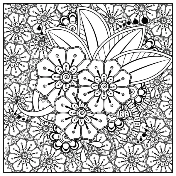 Mehndi Flor Henna Mehndi Tatuaje Decoración Ornamento Decorativo Estilo Étnico — Vector de stock