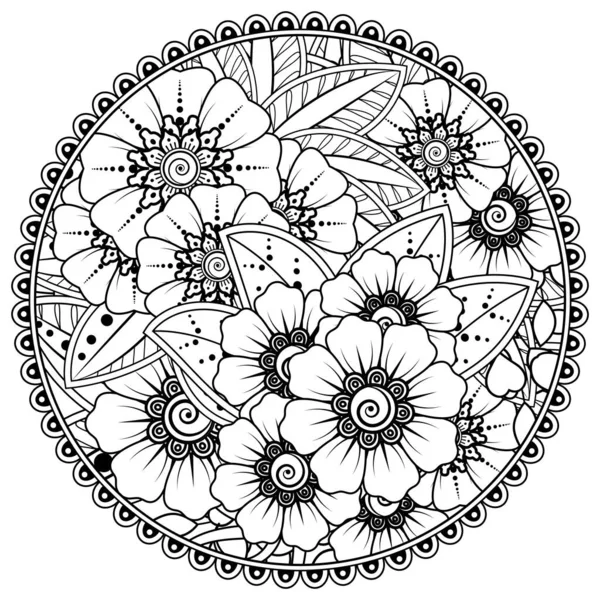 Mehndi Blomma För Henna Mehndi Tatuering Dekoration Dekorativ Prydnad Etnisk — Stock vektor