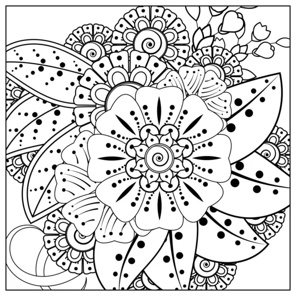 Mehndi Flor Para Henna Mehndi Tatuagem Decoração Ornamento Decorativo Estilo — Vetor de Stock