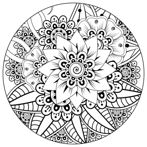 Mehndi Flor Para Henna Mehndi Tatuagem Decoração Ornamento Decorativo Estilo — Vetor de Stock