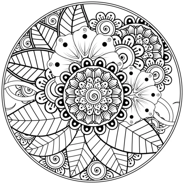 Mehndi Flor Henna Mehndi Tatuaje Decoración Ornamento Decorativo Estilo Étnico — Vector de stock