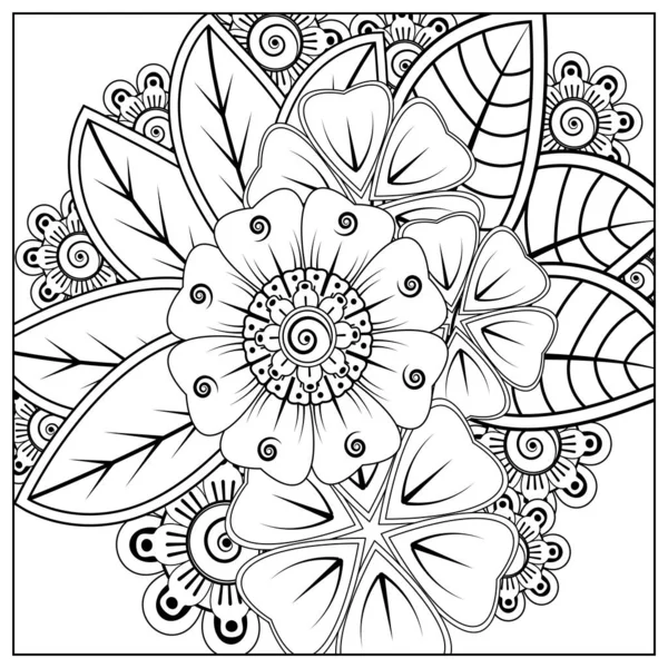 Mehndi Flower Henna Mehndi Tattoo Decoration Decorative Ornament Ethnic Oriental — Stock Vector